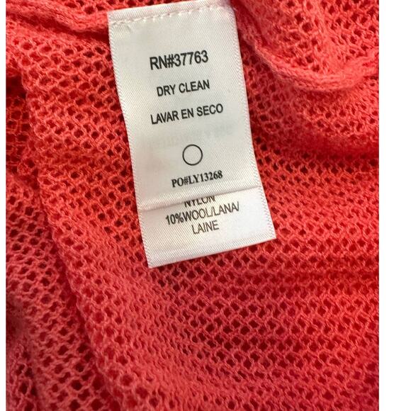 Laundry by Shelly Segal melon open knit summer sweater size Small - Picture 5 of 10